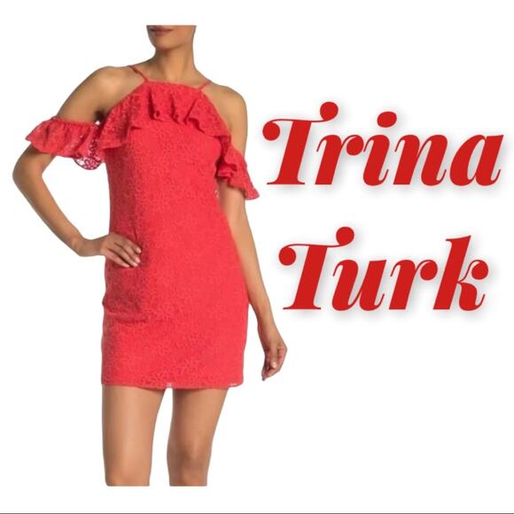 Trina Turk Roseville Cold Shoulder Lace Dress size XS NWT - Picture 1 of 14